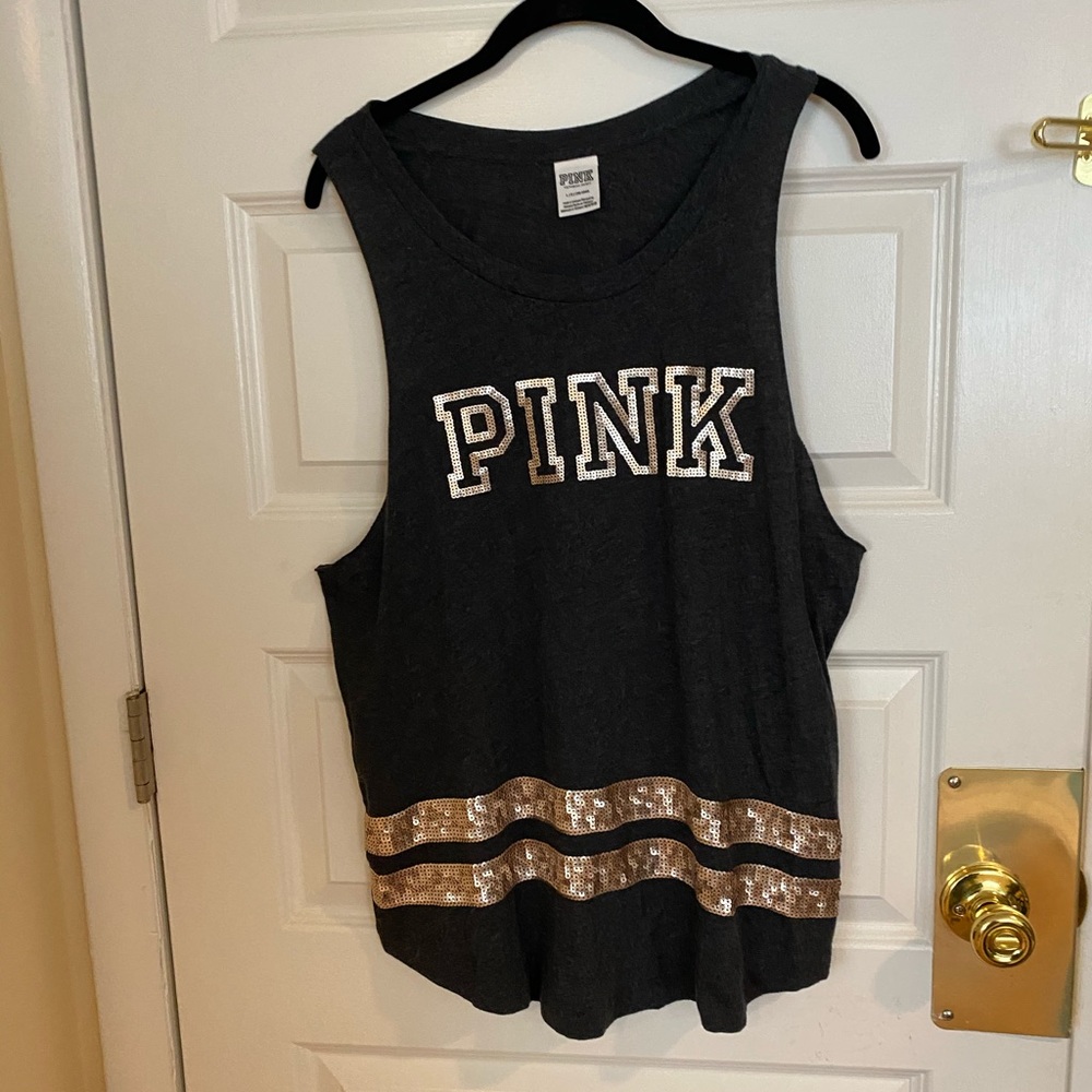 Victoria secrete black/ gold tank top used large